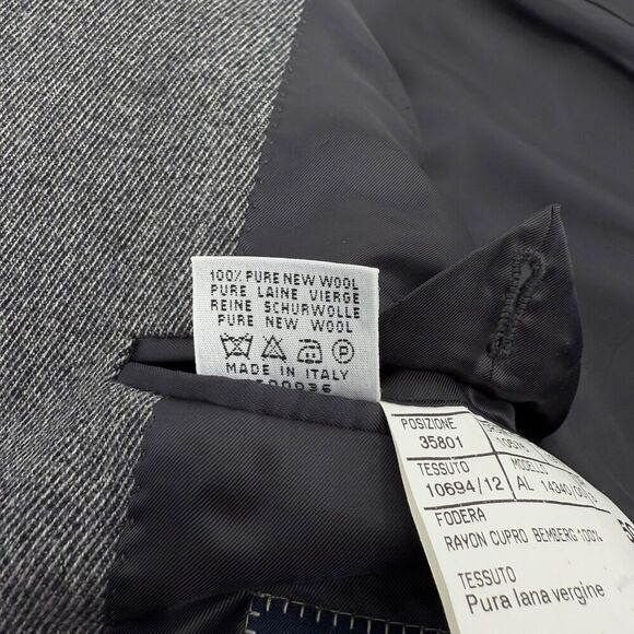 Canali Men's 3 Button Wool Blazer Patch Pockets Charcoal Gray Size 40R - Picture 10 of 15